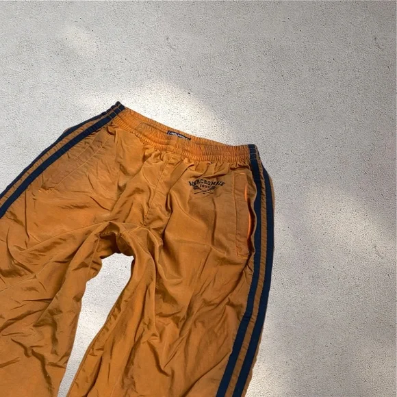 Vtg Abercrombie & Fitch Burnt Orange Nylon Track Pants | Y2K 90s - Picture 2 of 8